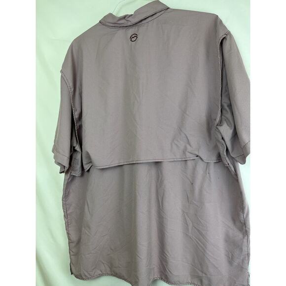 Magellan Men's 2XL Red/White Mini Checked Relaxed Fit Short Sleeve Vented Shirt - Picture 7 of 8